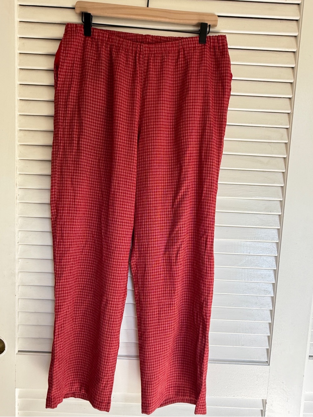 Women’s Vintage 80’s Red Check Travel Lounge Pants